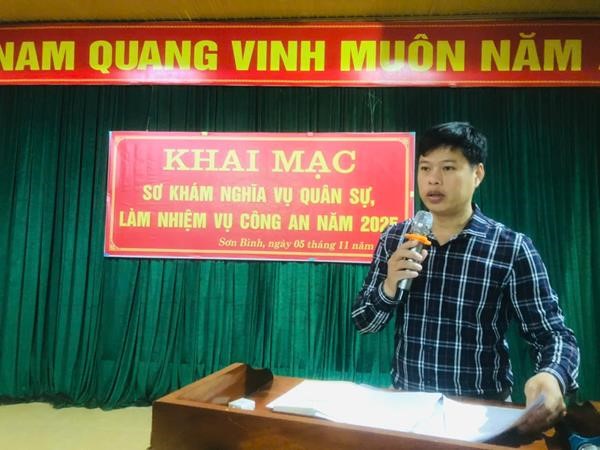 Xã Sơn Bình tổ chức Khai mạc sơ khám nghĩ vụ Quân sự, công an năm 2025